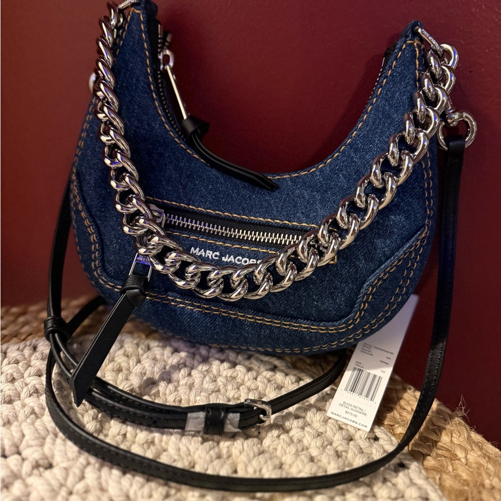 Marc Jacobs Indigo Denim Mini Crescent Bag - Picture 6 of 9